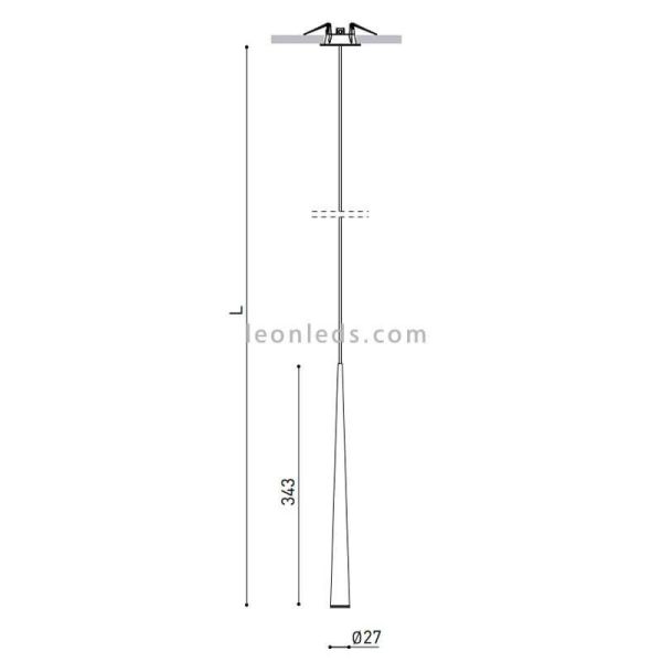 Dimensiones de Lámpara de techo LED moderna de la serie holly de arkosLight