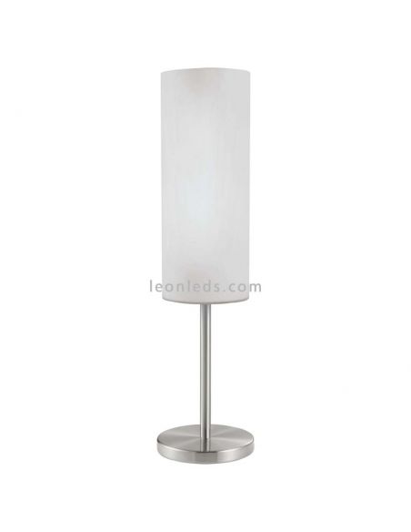 Lámpara de sobremesa blanca y cromada serie Troy 3 de eglo | LeonLeds Lámpara de sobremesa