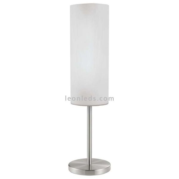 Candeeiro de mesa branco e cromado Troy 3 series by eglo | Candeeiro de mesa LeonLeds