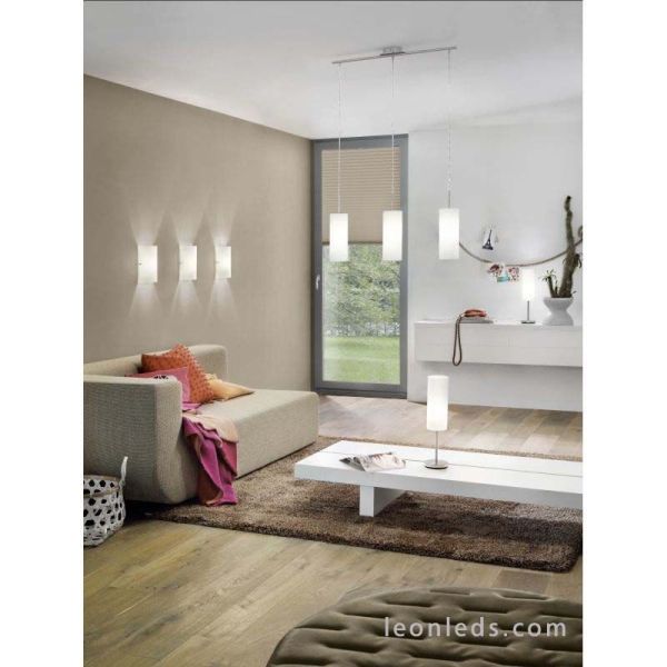 Lámpara de sobremesa moderna Blanca y Cromada serie Troy 3