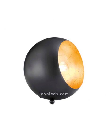 Lampe de table ronde noire et dorée série Billy de design moderne