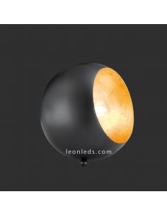 Lampe de table ronde noire et dorée série Billy de design moderne 2
