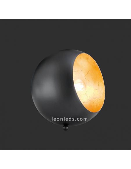 Lámpara de sobremesa serie Billy negra y Dorada de Trio Lighting | LeonLeds Lámparas de sobremesa modernas