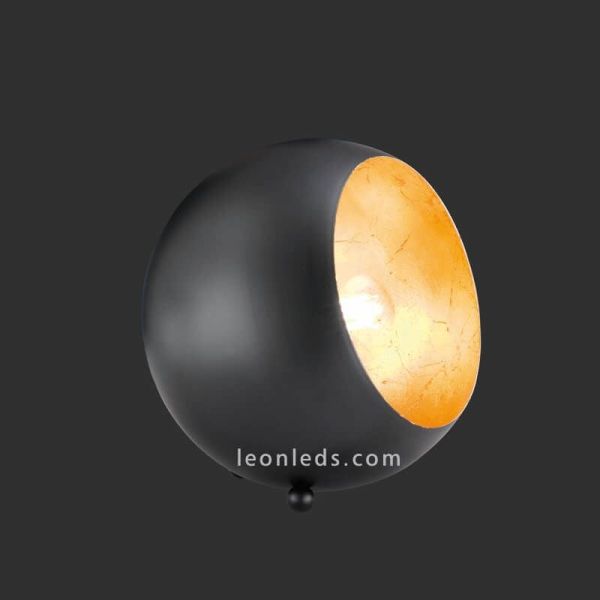Lámpara de sobremesa serie Billy negra y Dorada de Trio Lighting | LeonLeds Lámparas de sobremesa modernas