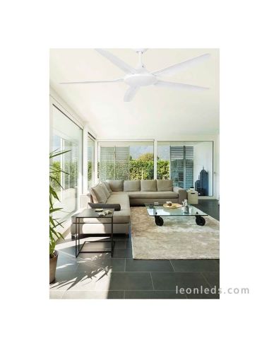 Ventilador de techo Meno Blanco de Faro Barcelona | LeonLeds Ventiladores de Techo