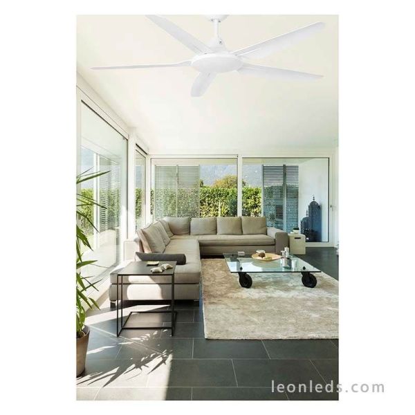 Ventilador de techo Meno Blanco de Faro Barcelona | LeonLeds Ventiladores de Techo