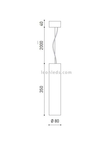 Dimensões da lâmpada de teto LED Scope 35 ArkosLight