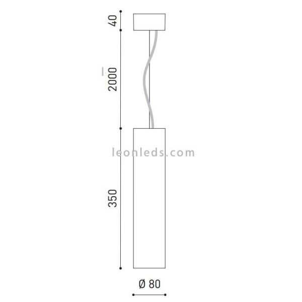 Dimensões da lâmpada de teto LED Scope 35 ArkosLight