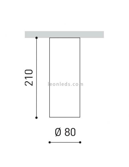 Dimensions du plafonnier LED Scope 21 Surface par ArkosLight