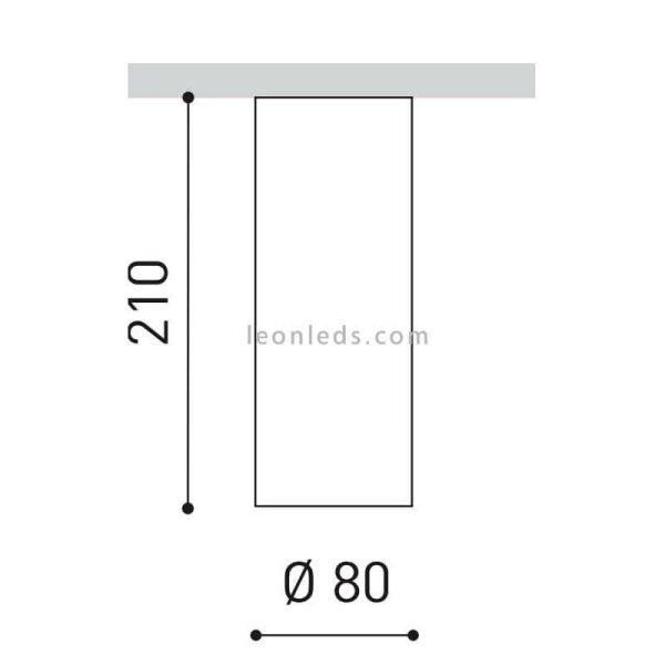 Dimensões da luz de teto LED de superfície Scope 21 da ArkosLight