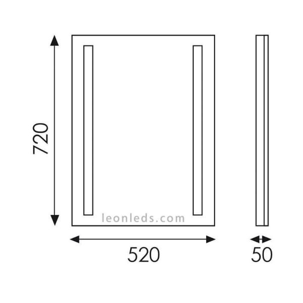 Dimensions du miroir LED de salle de bain