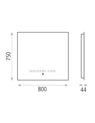 Dimensiones de Cristal LED de baño serie Estela de ACB | LeonLeds Cristales LED