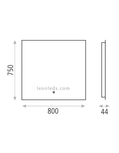Dimensiones de Cristal LED de baño serie Estela de ACB | LeonLeds Cristales LED