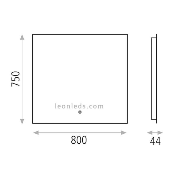 Dimensions des vitrages LED pour salle de bain ACB Estela Series | LeonLeds