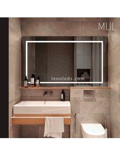 Miroir avec lumière LED à l'avant Série Mul | Éclairage LeonLeds