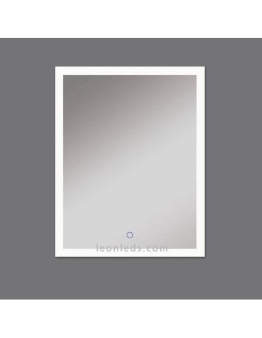 Miroir LED rectangulaire avec bouton tactile de la série Amanzi | Miroirs LED LeonLeds