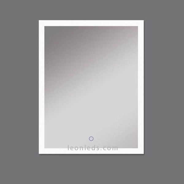 Miroir LED rectangulaire avec bouton tactile de la série Amanzi | Miroirs LED LeonLeds