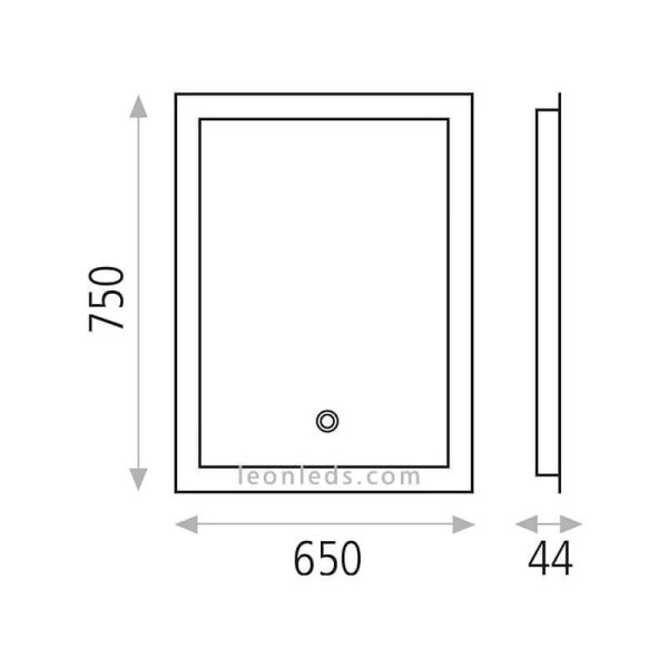 Miroir LED avec interrupteur Amanzi