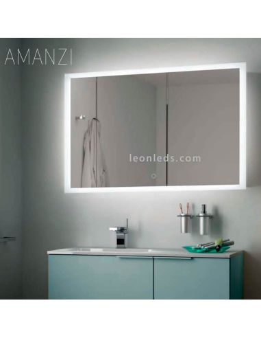 Espejo LED de la serie Amanzi con botón táctil | LeonLeds Espejos LED
