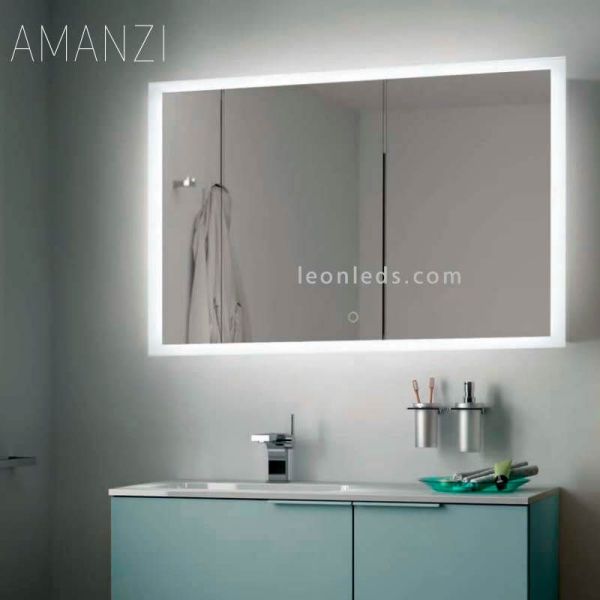 Miroir LED série Amanzi avec bouton tactile | Miroirs LED LeonLeds