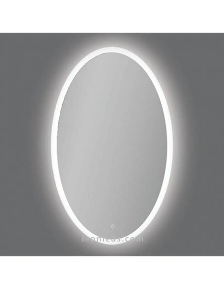 Espejo para Baño LED Ovalado Elma con boton tactil | LeonLeds.com