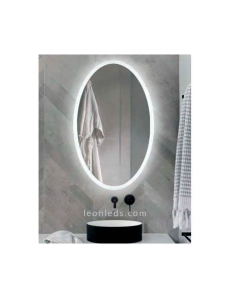 Espejo para Baño LED Ovalado Elma con boton tactil | LeonLeds.com