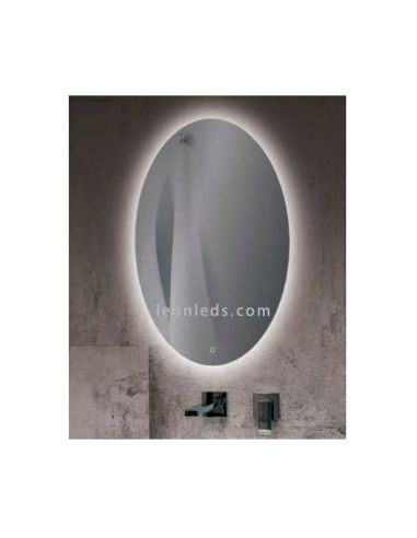 Espejo LED ovalado con botón táctil modelo Adriana | LeonLeds Espejos LeonLeds
