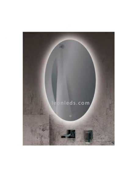 Espelho oval com LED e botão de toque LeonLeds LeonLeds