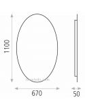 Dimensões do espelho oval de LED da marca Abc Lighting, modelo Adriana