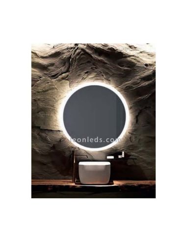 Espelho LED redondo com luz LED e botão touch Série Petra | Leon Leds LED Espelhos