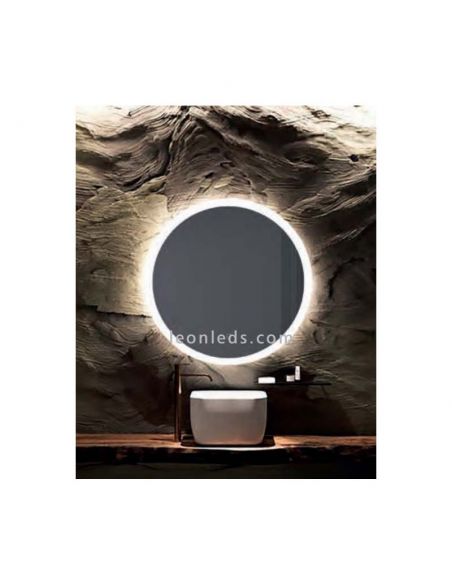 Miroir LED rond avec lumière LED et bouton tactile série Petra | Miroirs LED LeonLeds