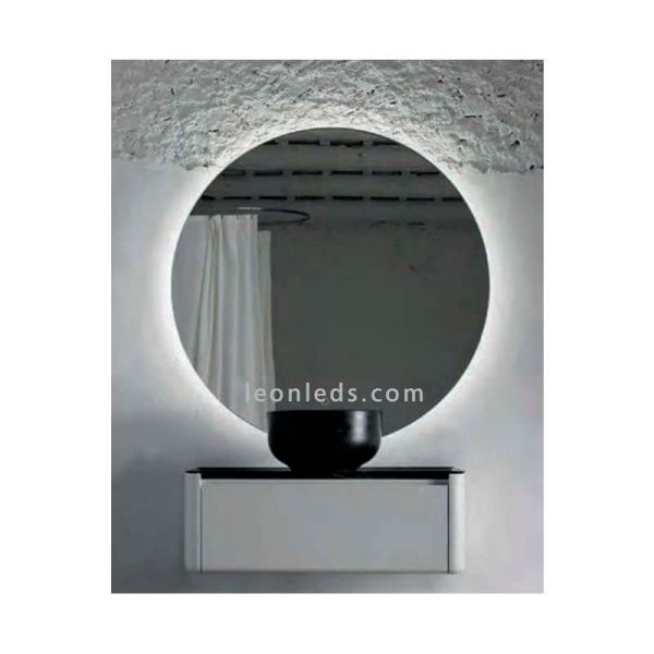 Miroir LED rond modèle Bari par ACB Lighting avec bouton tactile | Miroirs LED LeonLeds