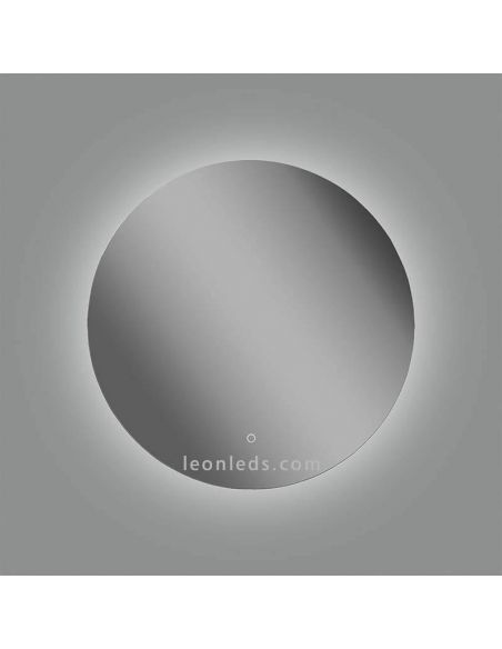 Espelho redondo LED com retroiluminação e botão touch, modelo Bari de Acb Iluminación | Leon Leds LED Espelhos