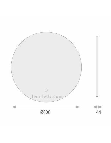 Dimensions du miroir LED rond Bari | Miroirs LED ronds LeonLeds