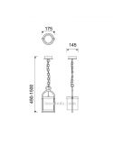 Dimensiones de Lámpara de techo para exterior Gris serie Maya de Mantra | LeonLeds Lámparas para exterior