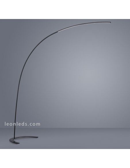 Lámpara de Pie negra arco serie Shanghai de Trio Lighting | LeonLeds Lámparas de Pie