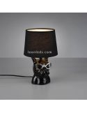 Lámpara de sobremesa negra con cara de perro con gafas serie Dosy de Trio Lighting | LeonLeds Lámparas de sobremesa