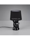 Lámpara de sobremesa negra con cara de perro con gafas serie Dosy de Trio Lighting | LeonLeds Lámparas de sobremesa