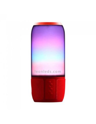 Altavoz LED portatil Rojo de Vtac con Bluetooth | LeonLeds Altavoces Portatiles