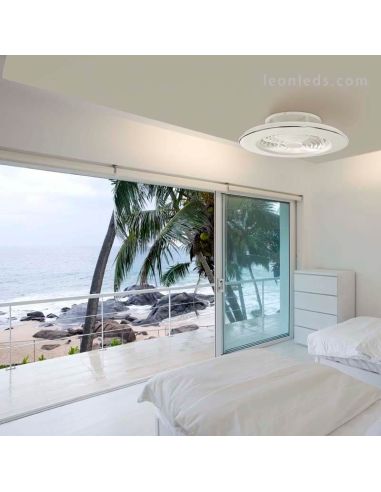 Ventilador de Techo LED blanco serie Alisio de Mantra 6705 | LeonLeds Ventilador de techo LED