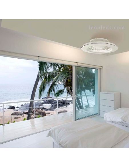 Ventilador de Techo LED blanco serie Alisio de Mantra 6705 | LeonLeds Ventilador de techo LED
