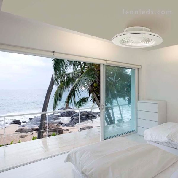 Ventilador de Techo LED blanco serie Alisio de Mantra 6705 | LeonLeds Ventilador de techo LED