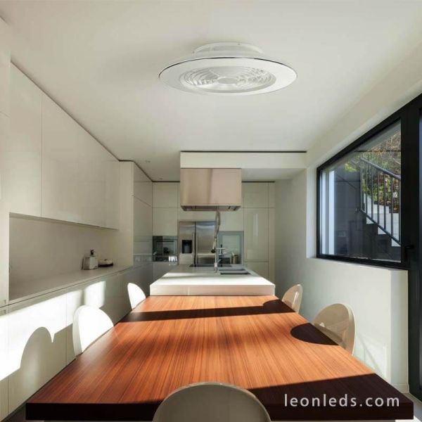 Ventilador de techo LED Blanco Alisio de Mantra 6705 | LeonLeds Iluminación