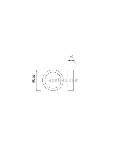 Dimensiones de Plafon LED redondo 24W de la serie Saona de Mantra | LeonLeds Plafones LED