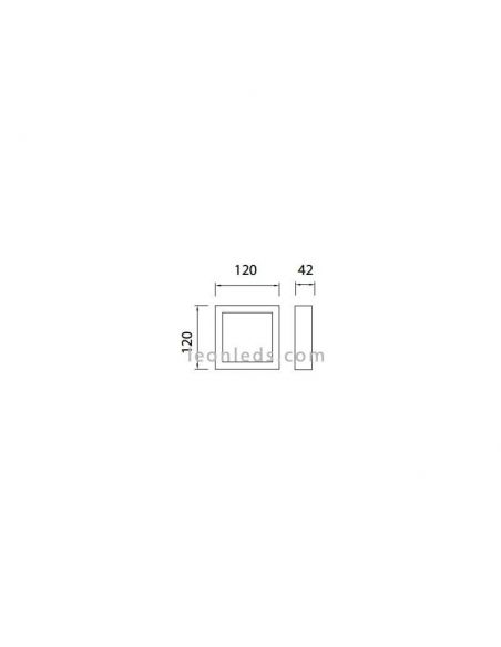 Dimensiones de Plafones LED cuadrado serie Saona 8W de mantra | LeonLeds Plafones LED