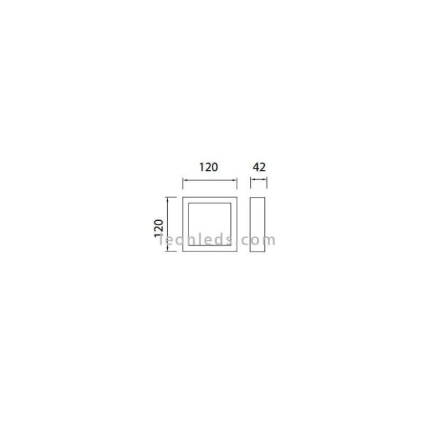 Dimensiones de Plafones LED cuadrado serie Saona 8W de mantra | LeonLeds Plafones LED