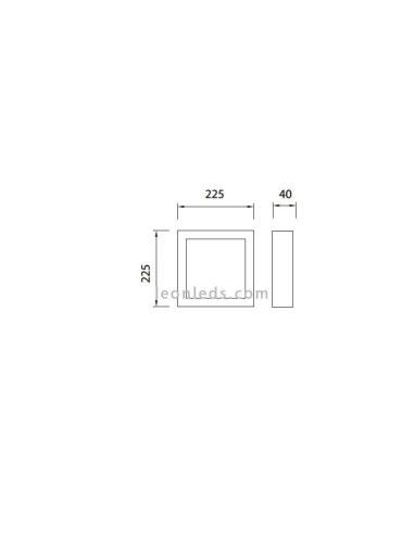 Dimensiones de Plafón LED cuadrado 24W serie Saona de Mantra | LeonLeds Plafones LED