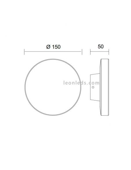 Dimensiones de Aplique LED redondo  modelo Bora de mantra | LeonLeds Apliques de exterior LED