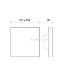 Dimensiones de Aplique LED cuadrado serie Bora de Mantra 6536 6537 | Apliques LED de exterior