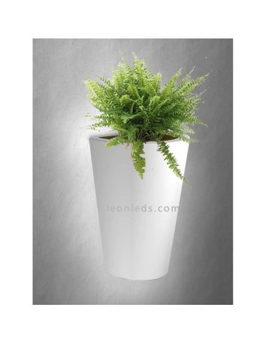 Aplique de parede para exterior em forma de azulejo com luz que funciona como vaso de flores | LeonLeds Lâmpadas de parede ao ar